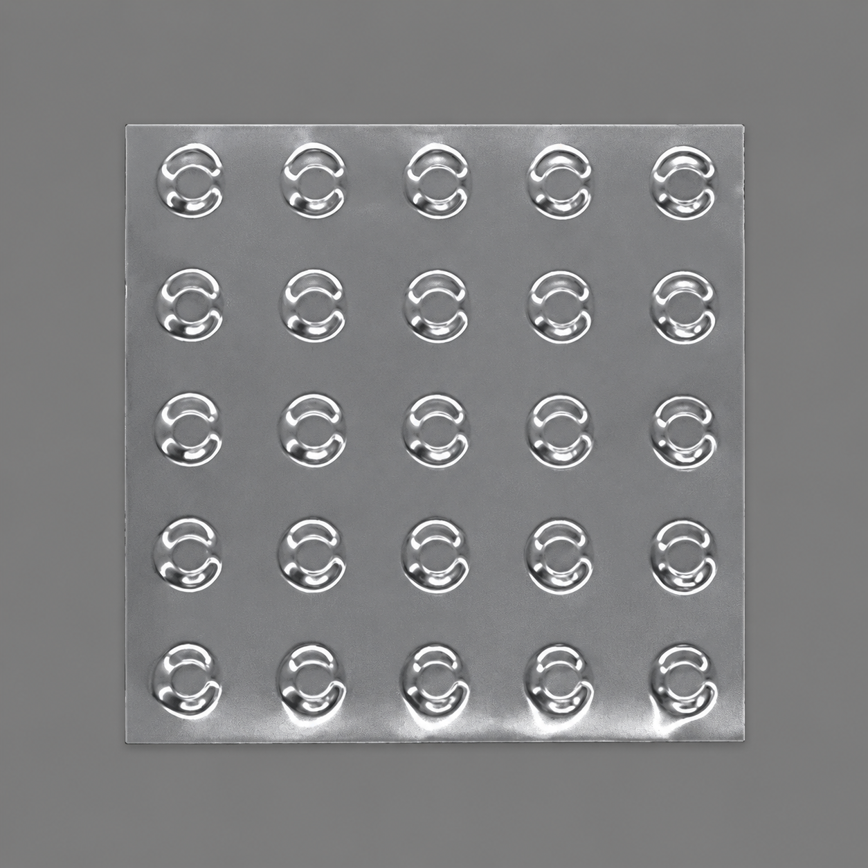 Piso Tátil Alerta Inox Em Placa 25x25 Cm