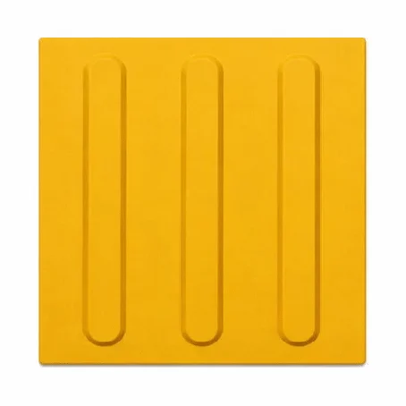 Piso Tátil Direcional Argamassado Amarelo 250x250x12 TPE