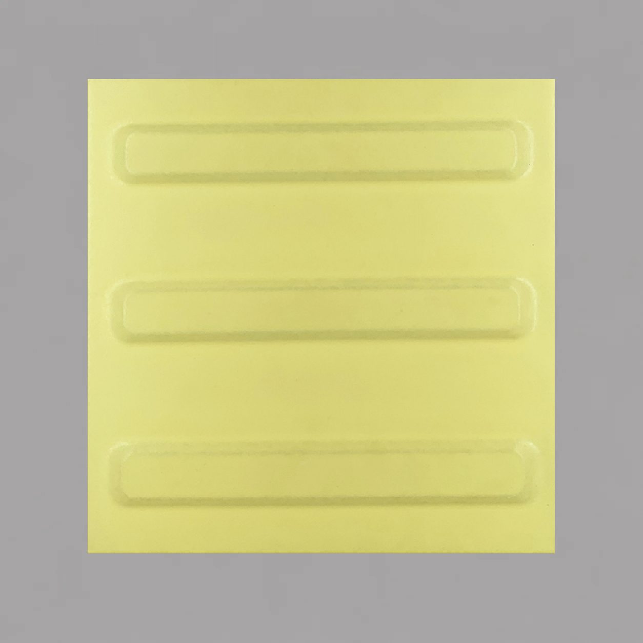Piso Tátil Direcional Amarelo 250x250x09 mm Porcelanato