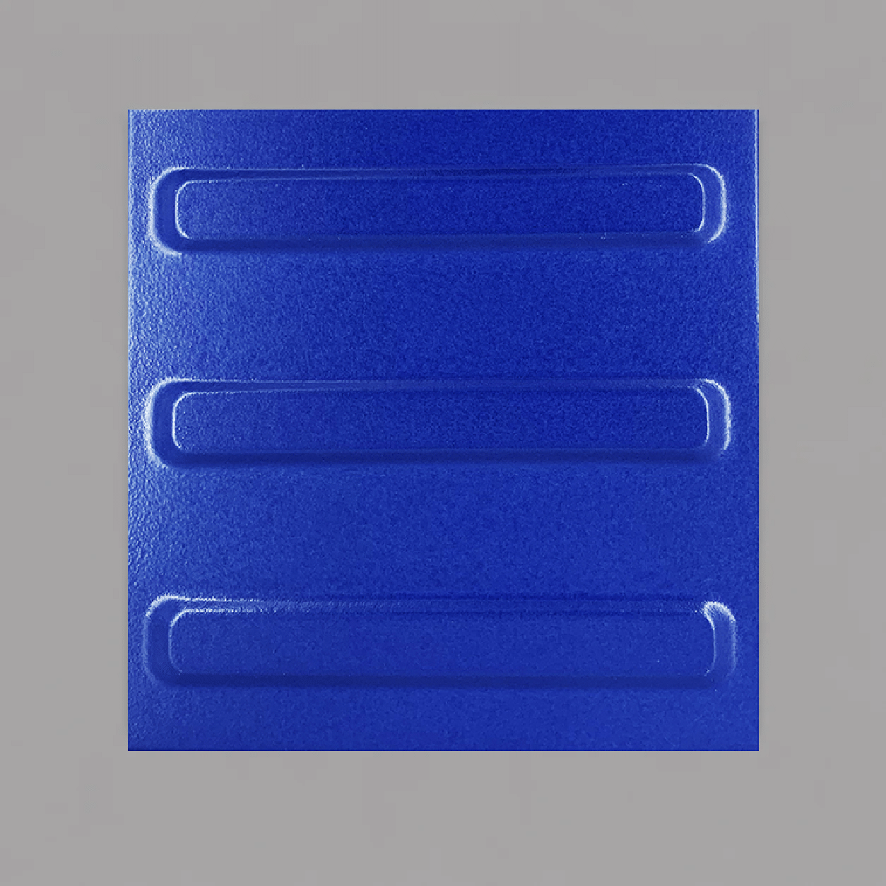 Piso Tátil Direcional Azul 250x250x11 mm Porcelanato
