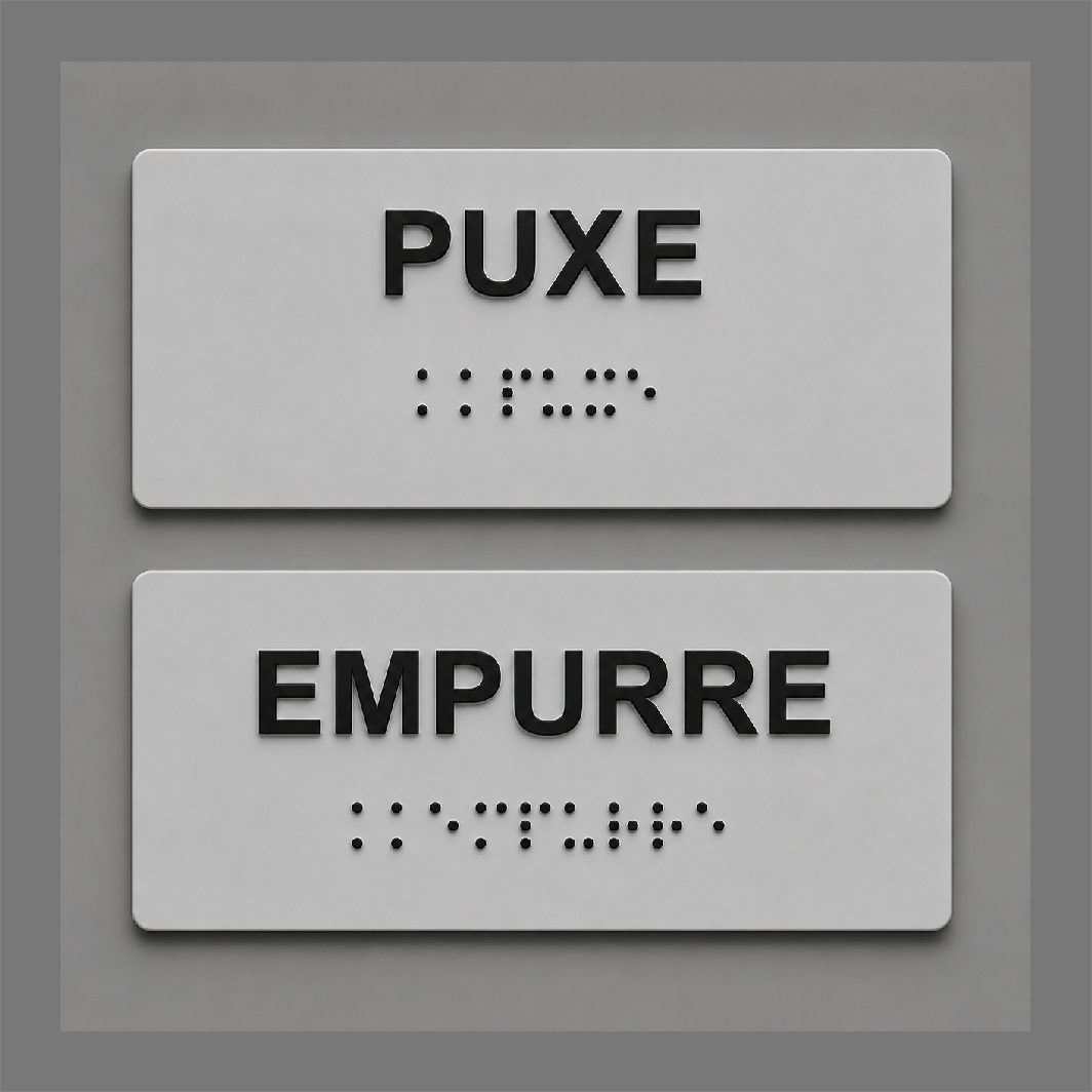 Placa Braille Padrão Puxe / Empurre