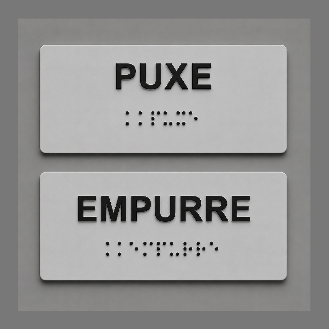 Placa Braille Padrão Puxe / Empurre