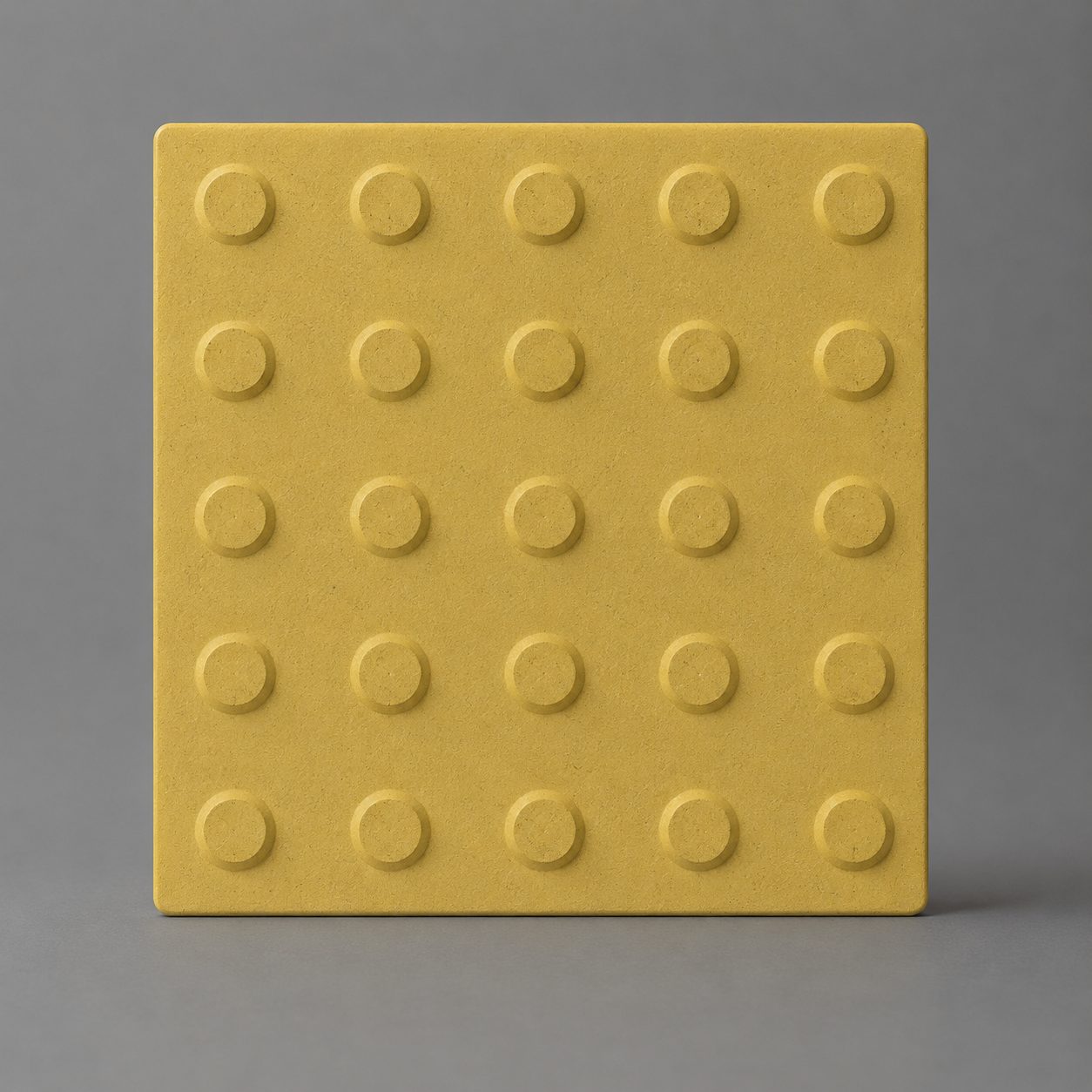 Piso Tátil Alerta Concreto Amarelo 25x25x2,5 cm