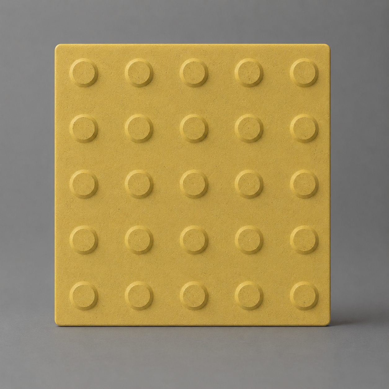 Piso Tátil Alerta Concreto Amarelo 25x25x2,5 cm