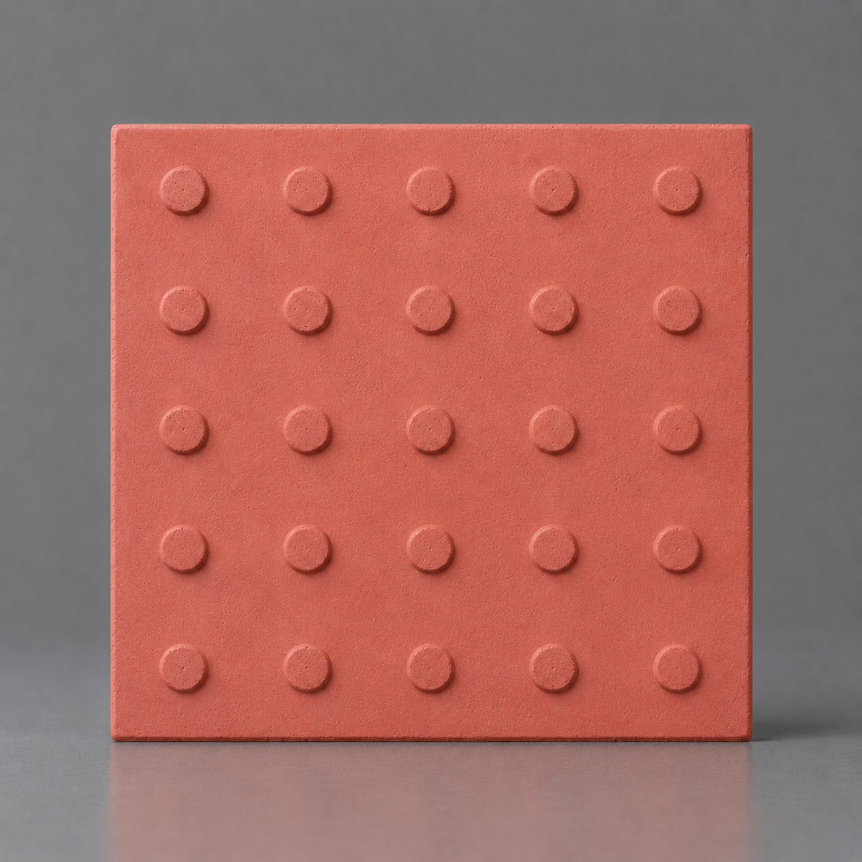 Piso Tátil Alerta Concreto Vermelho 25x25x2,5 cm