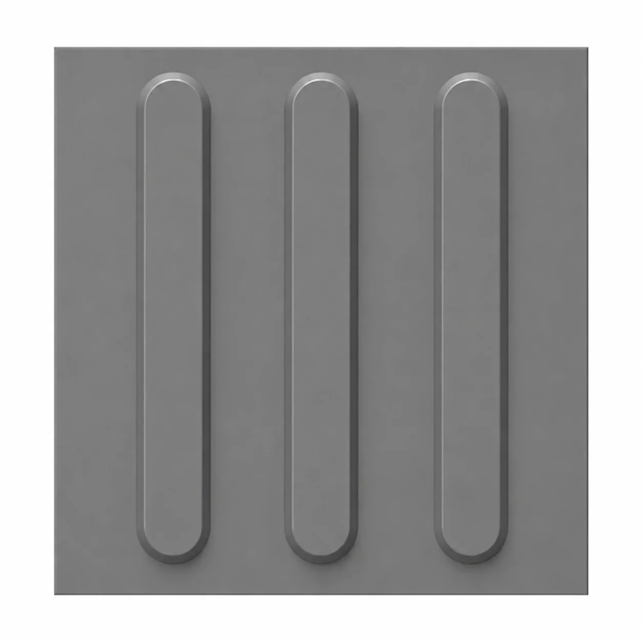 Piso Tátil Direcional Argamassado Cinza 250x250x12 TPE
