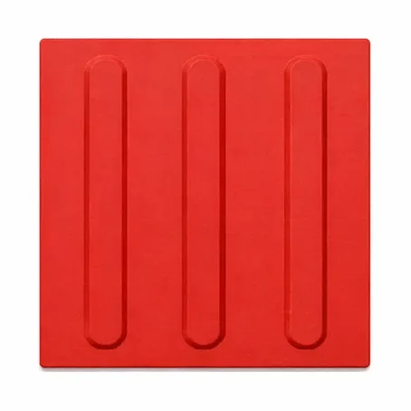 Piso Tátil Direcional Argamassado Vermelho 250x250x12 TPE