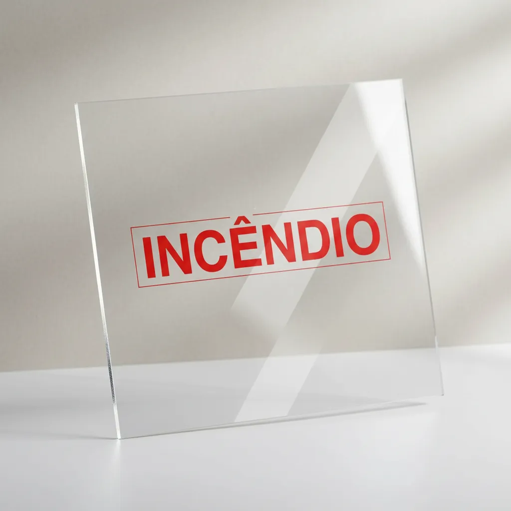 Placa de Sinalização de Manguira de Hidrante 35x35cm