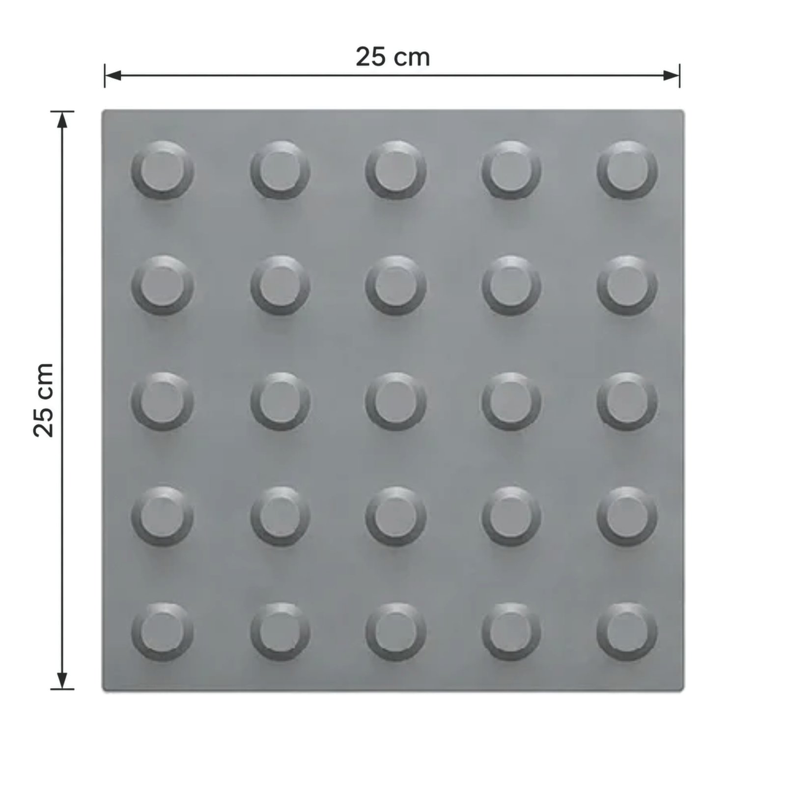 Miniatura 3 de Piso Tátil Alerta Cinza 250x250x5 TPE