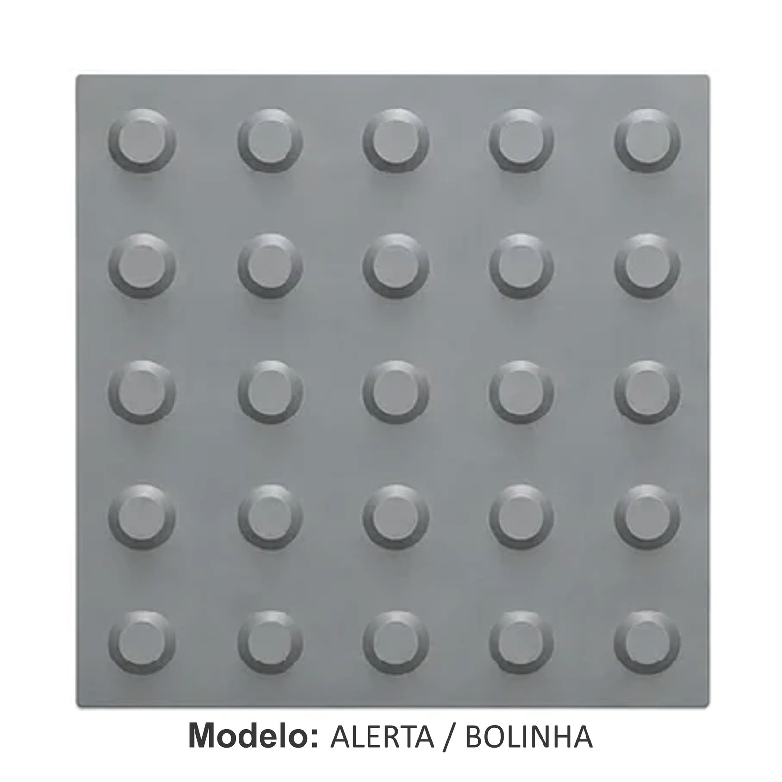 Miniatura 4 de Piso Tátil Alerta Cinza 250x250x5 TPE