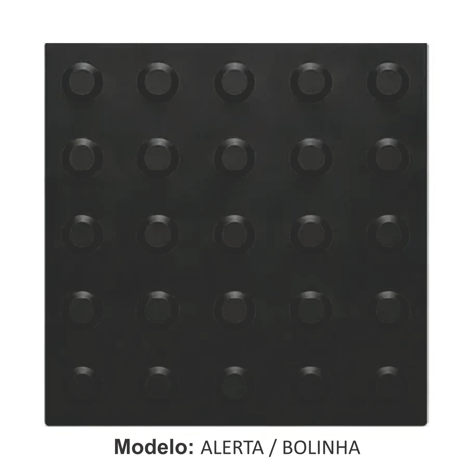 Miniatura 4 de Piso Tátil Alerta Preto 250x250x5 TPE