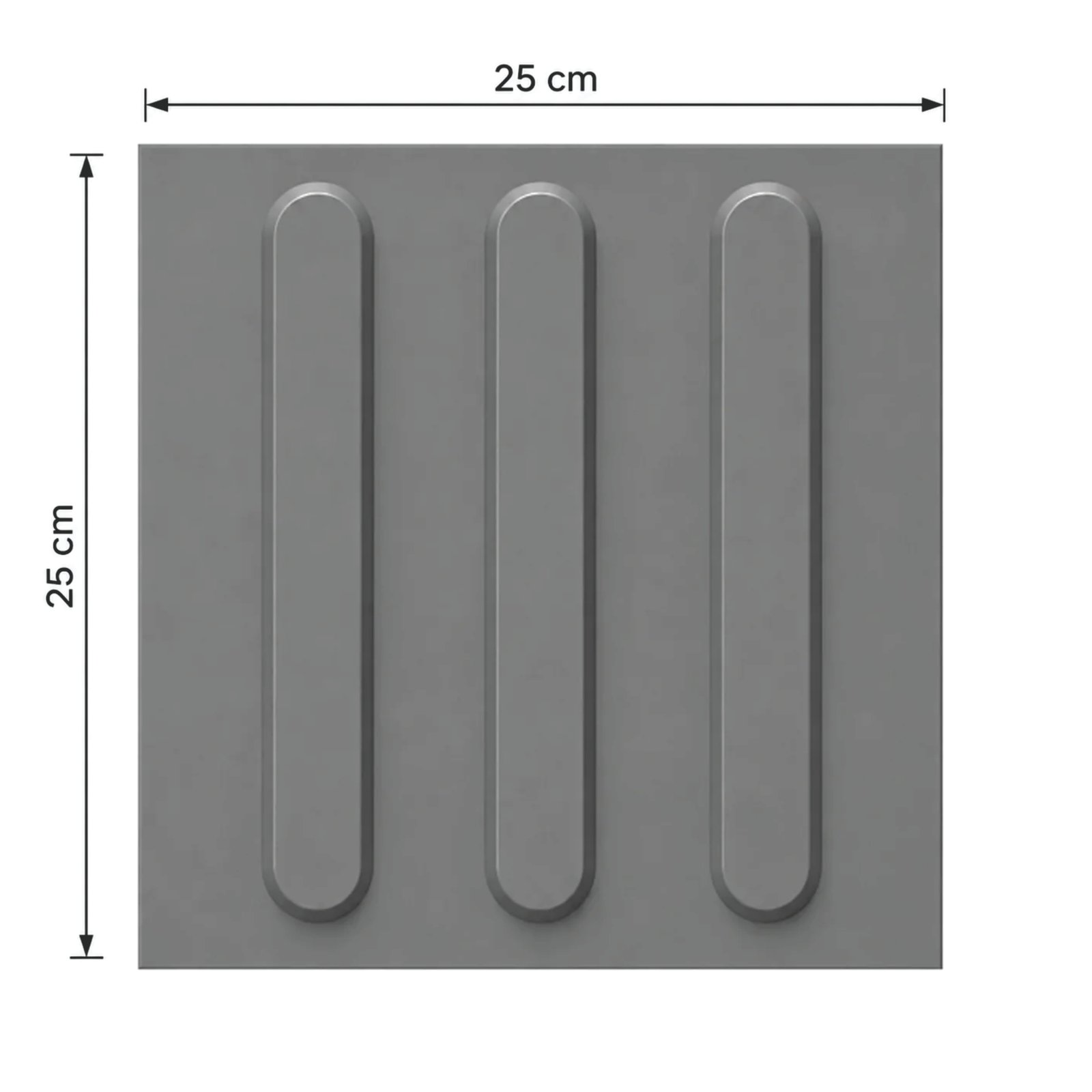 Miniatura 3 de Piso Tátil Direcional Cinza 250x250x5 TPE