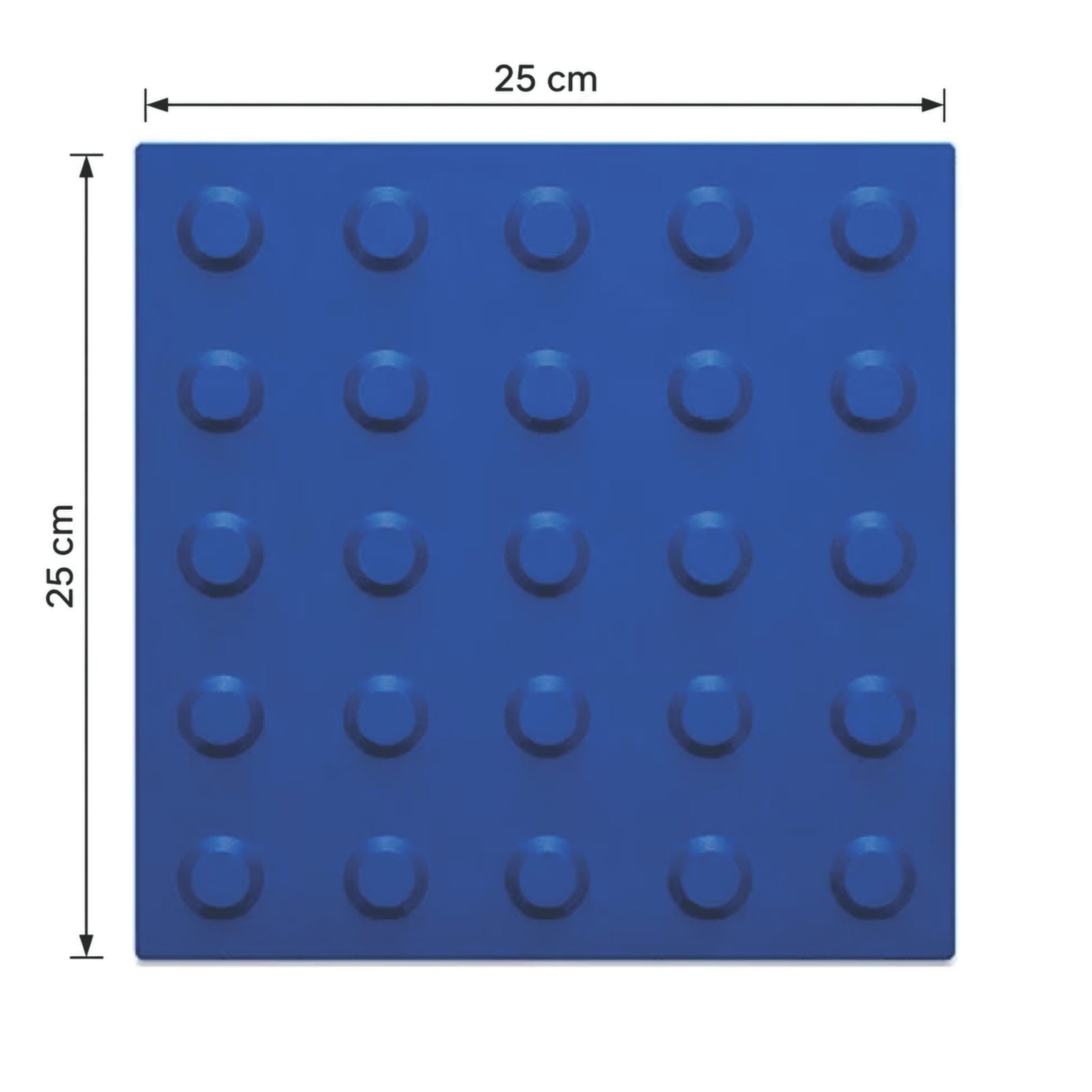 Miniatura 3 de Piso Tátil Alerta Argamassado Azul 250x250x12 TPE