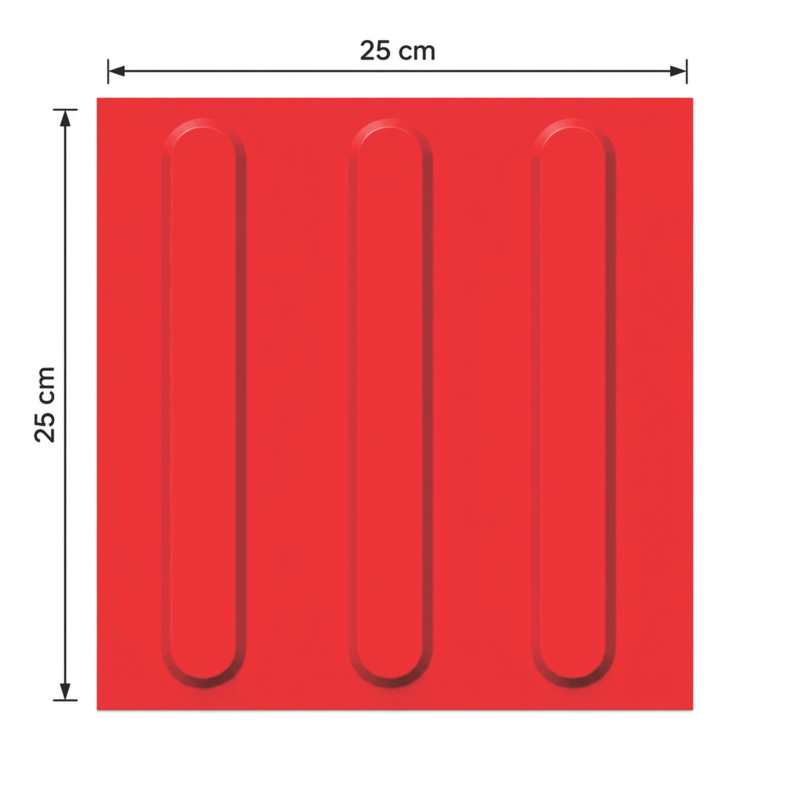 Miniatura 3 de Piso Tátil Direcional Vermelho 250x250x5 TPE