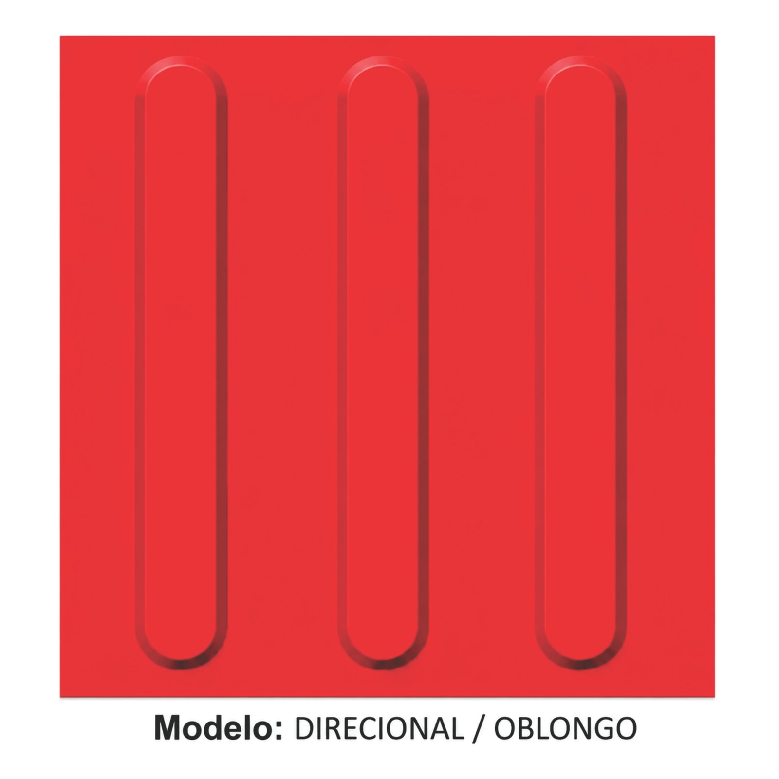 Miniatura 4 de Piso Tátil Direcional Vermelho 250x250x5 TPE