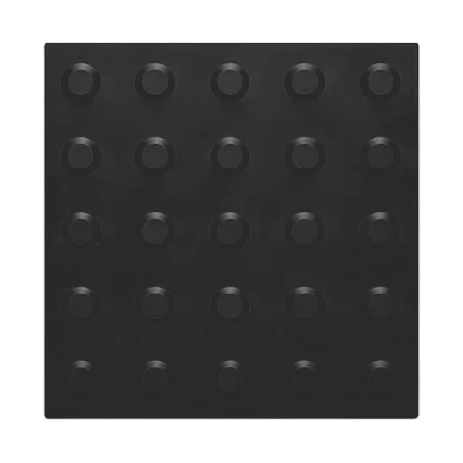 Piso Tátil Alerta Argamassado Preto 250x250x12 TPE