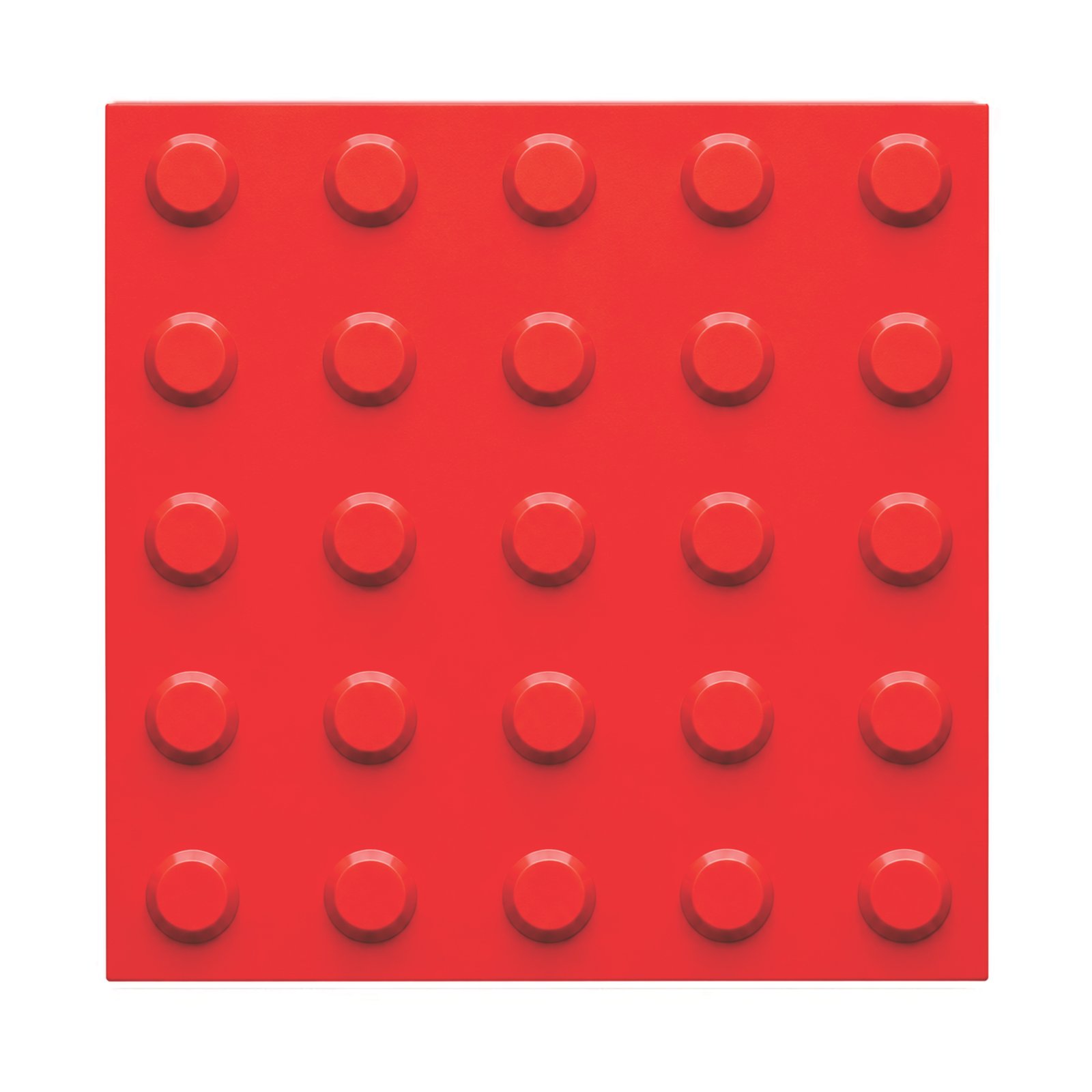 Piso Tátil Alerta Argamassado Vermelho 250x250x12 TPE