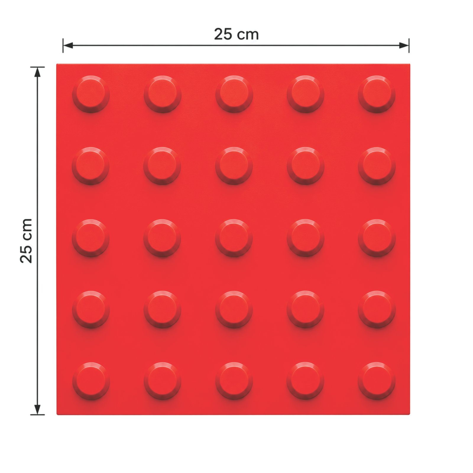 Miniatura 3 de Piso Tátil Alerta Argamassado Vermelho 250x250x12 TPE