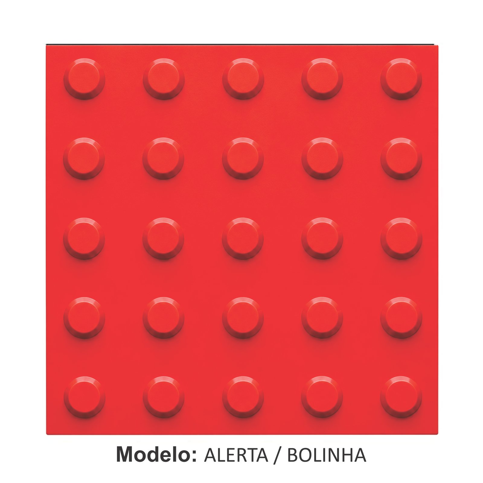 Miniatura 4 de Piso Tátil Alerta Argamassado Vermelho 250x250x12 TPE