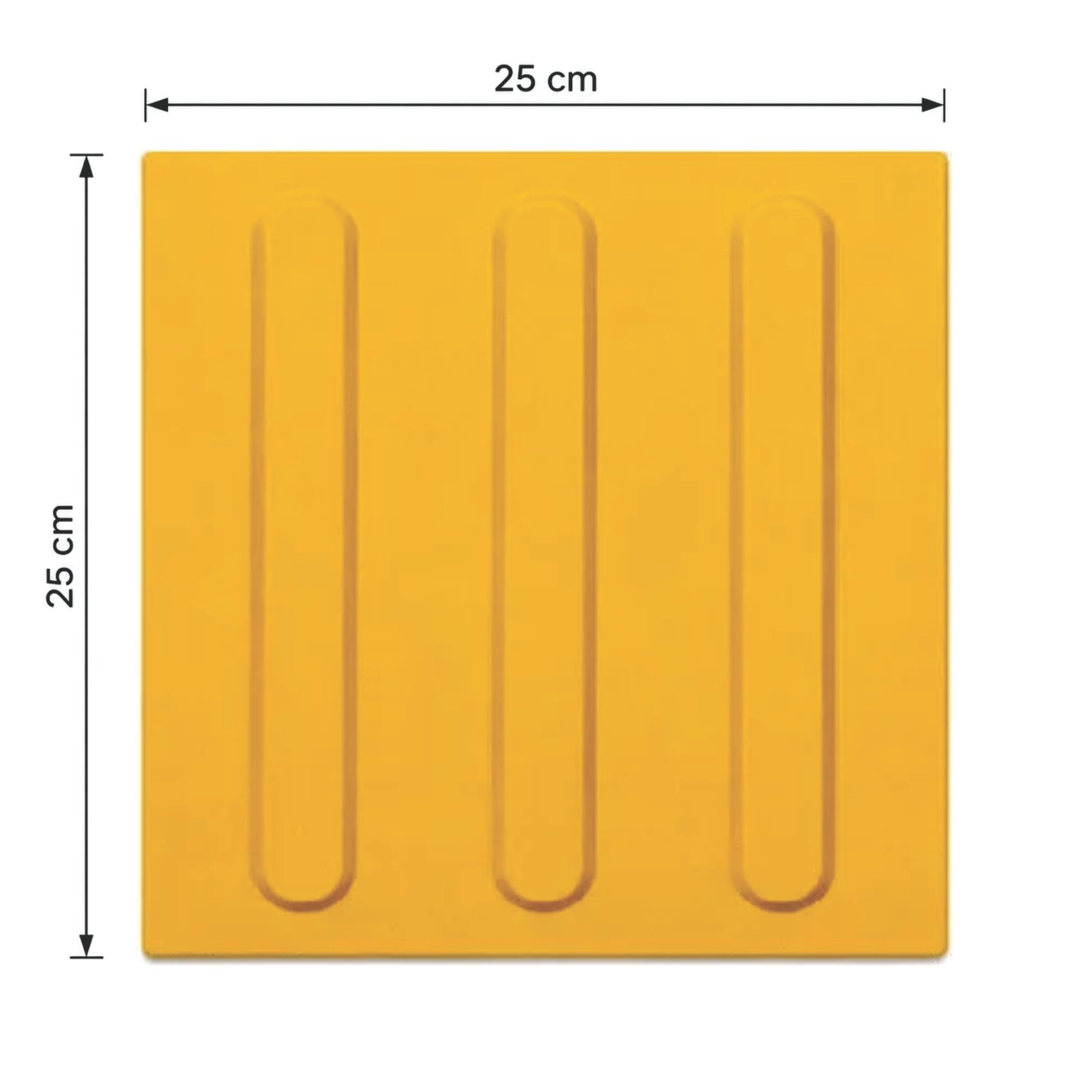 Miniatura 3 de Piso Tátil Direcional Argamassado Amarelo 250x250x12 TPE