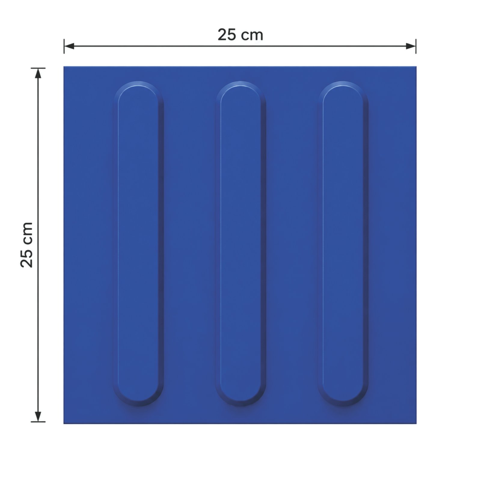 Miniatura 3 de Piso Tátil Direcional Argamassado Azul 250x250x12 TPE