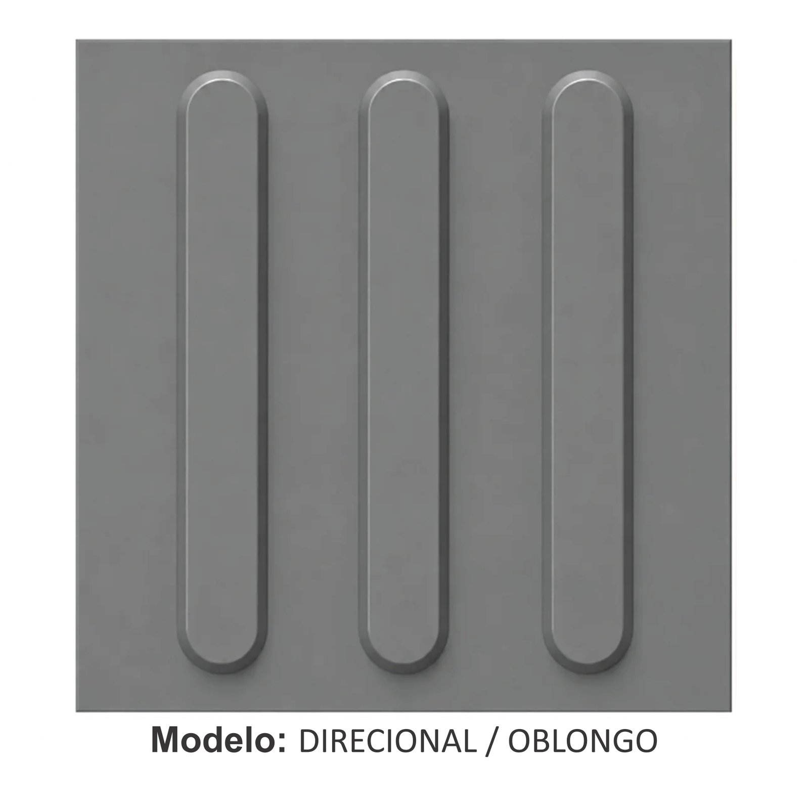 Miniatura 4 de Piso Tátil Direcional Argamassado Cinza 250x250x12 TPE