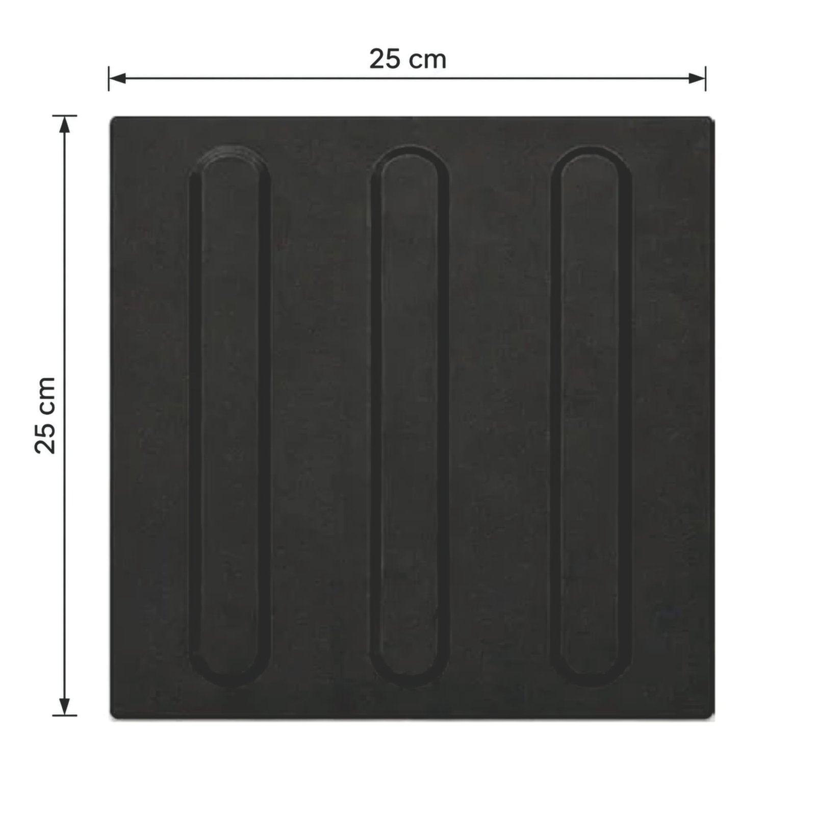 Miniatura 3 de Piso Tátil Direcional Argamassado Preto 250x250x12 TPE