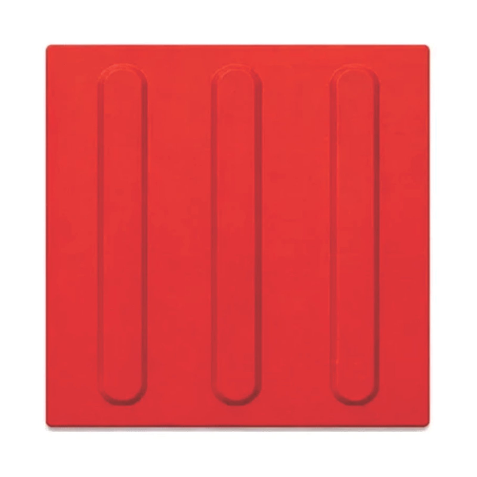 Piso Tátil Direcional Argamassado Vermelho 250x250x12 TPE