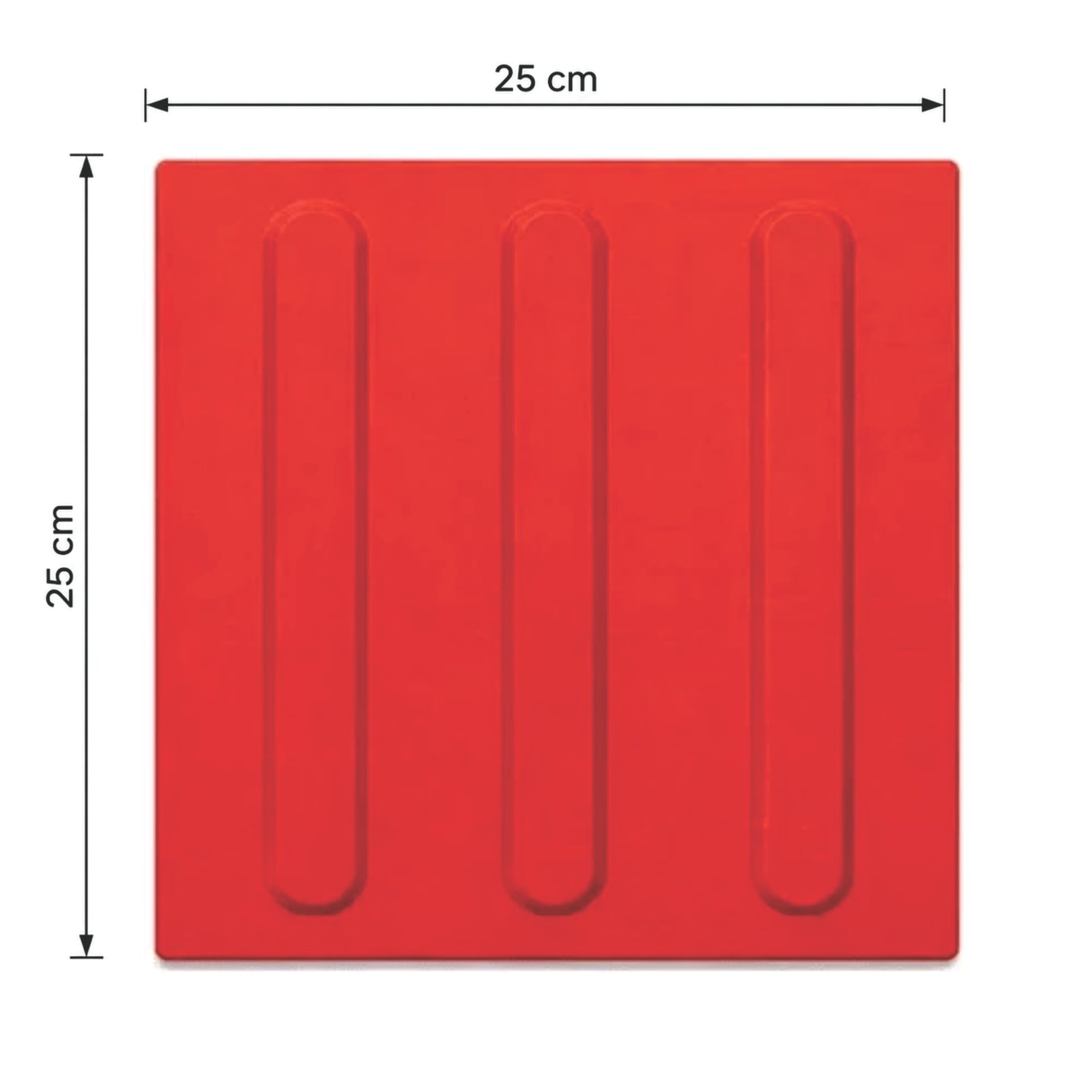 Miniatura 3 de Piso Tátil Direcional Argamassado Vermelho 250x250x12 TPE