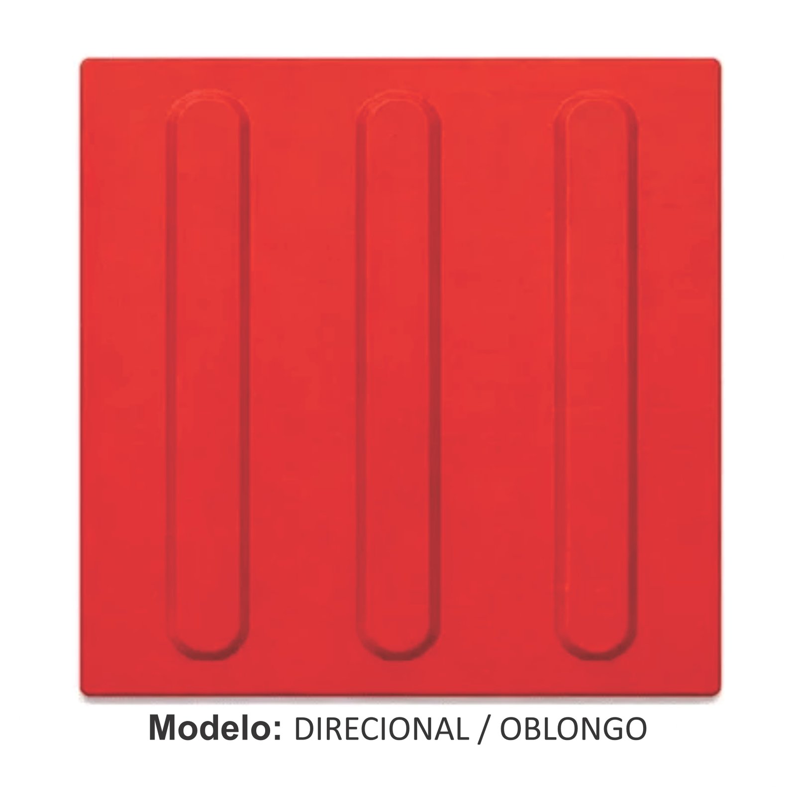 Miniatura 4 de Piso Tátil Direcional Argamassado Vermelho 250x250x12 TPE