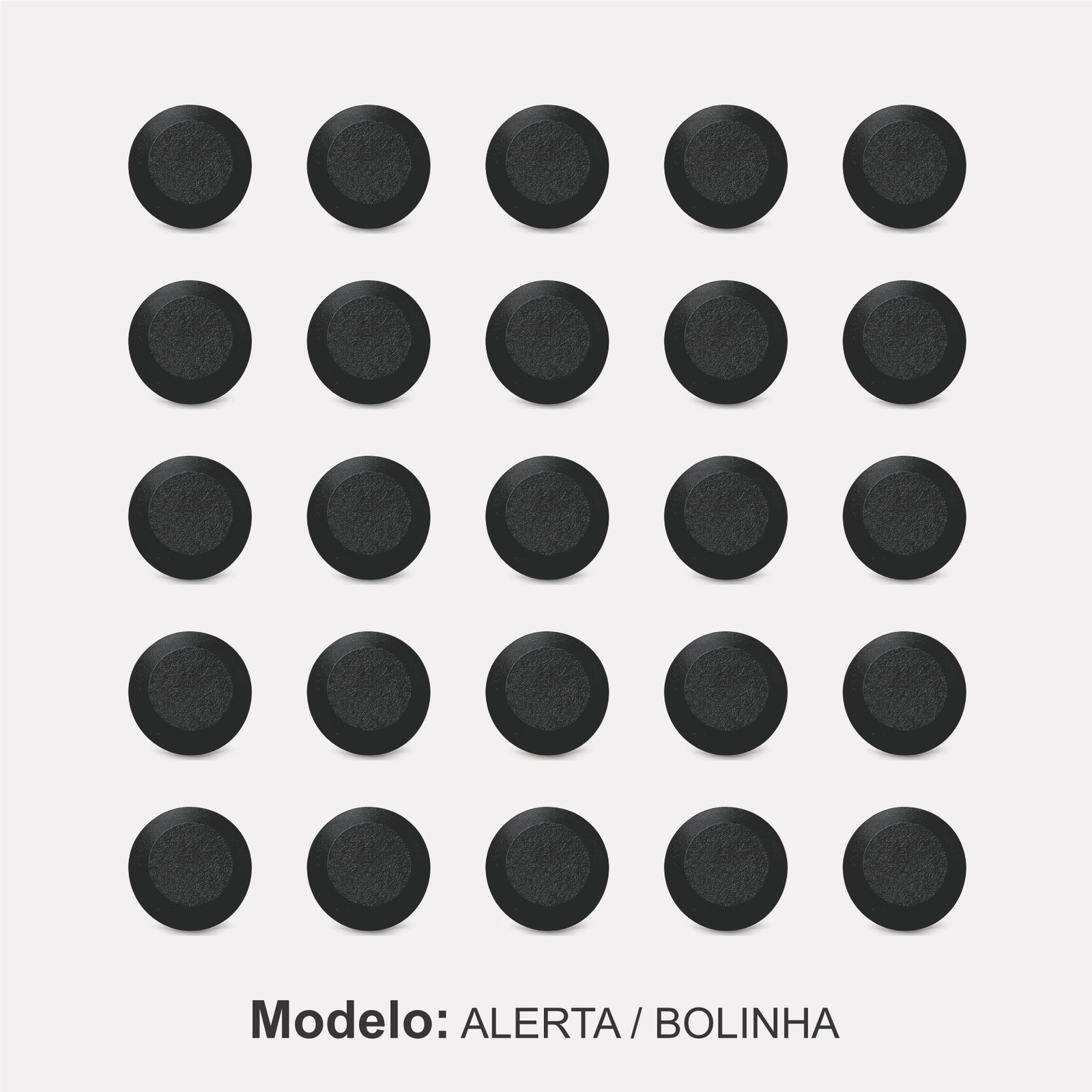 Miniatura 2 de Elemento Tátil Alerta 27mm Colorido Preto Pinado 