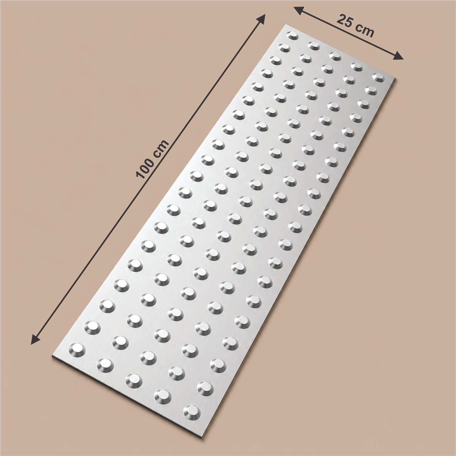 Miniatura 3 de Piso Tátil Alerta Inox Em Placa 25x100 Cm 
