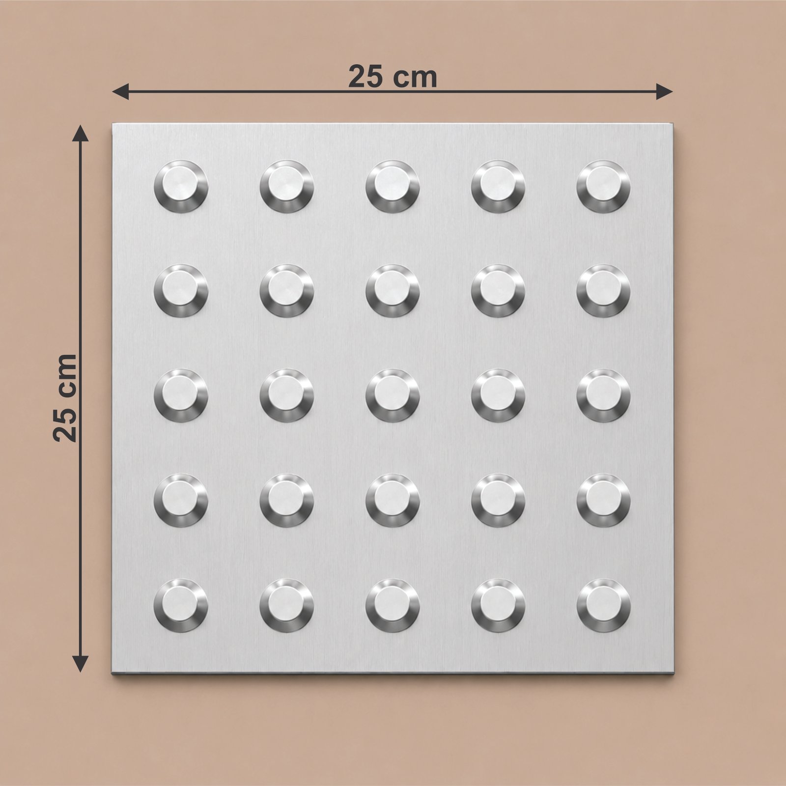 Miniatura 3 de Piso Tátil Alerta Inox Em Placa 25x25 Cm