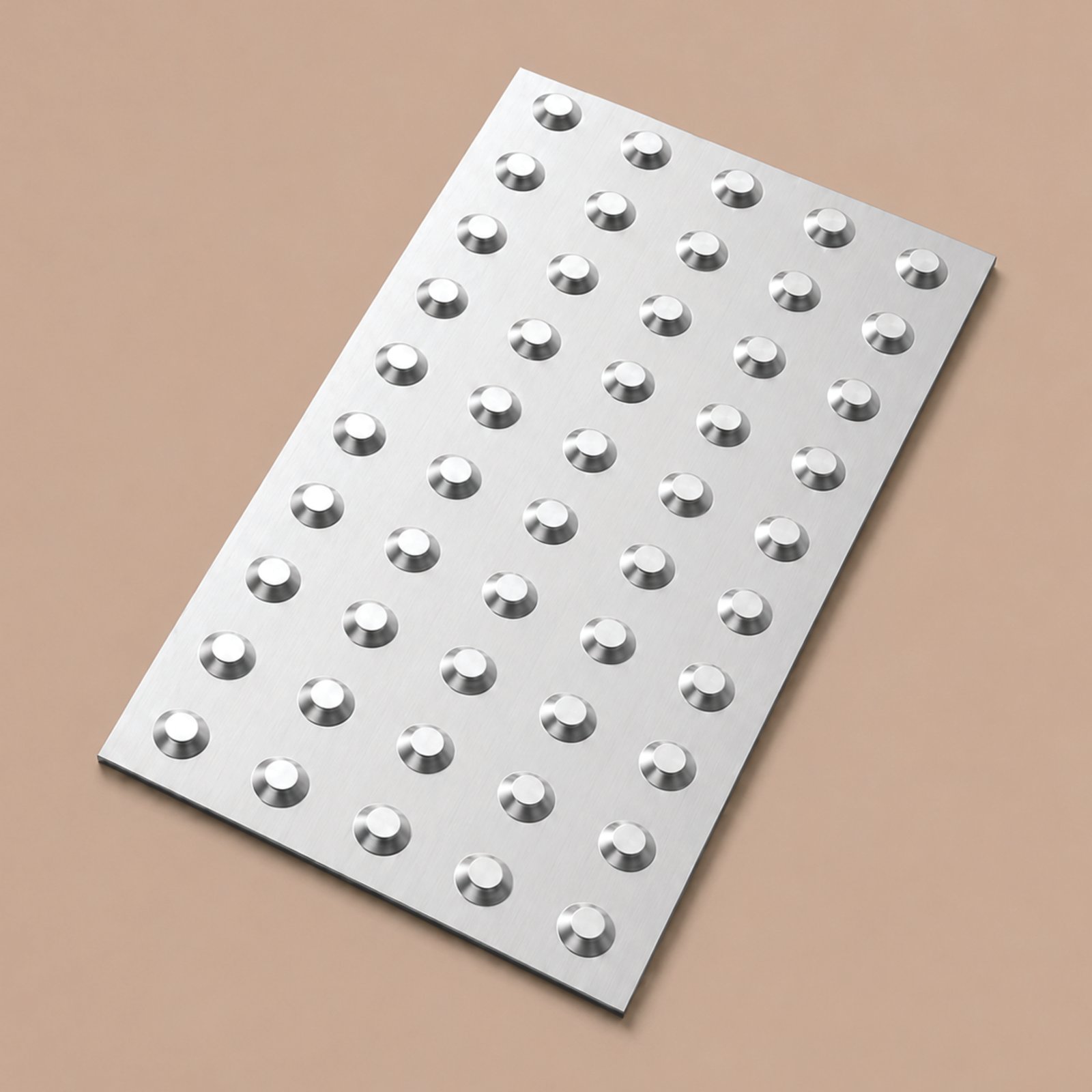 Piso Tátil Alerta Inox Em Placa 25x50 Cm 