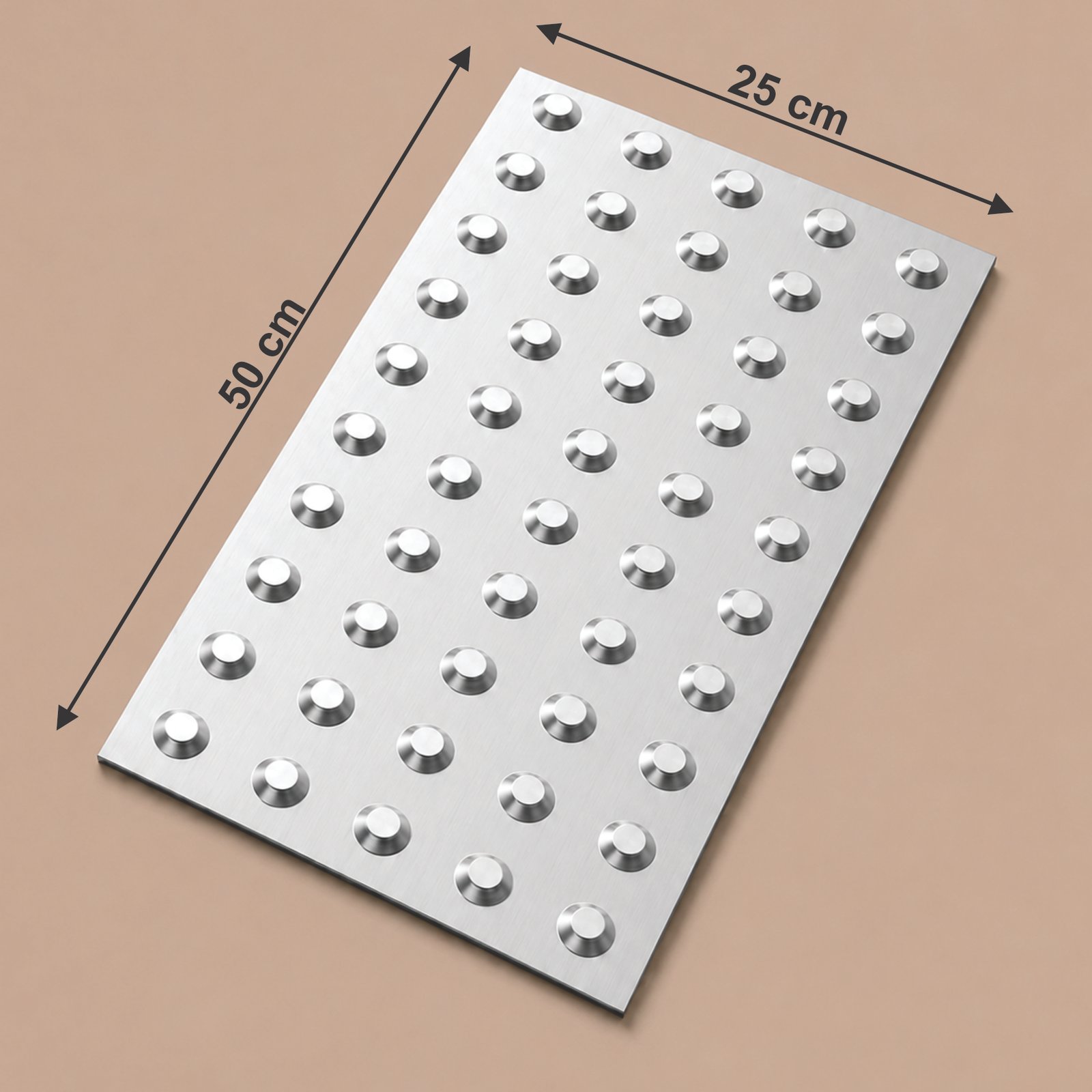 Miniatura 3 de Piso Tátil Alerta Inox Em Placa 25x50 Cm 