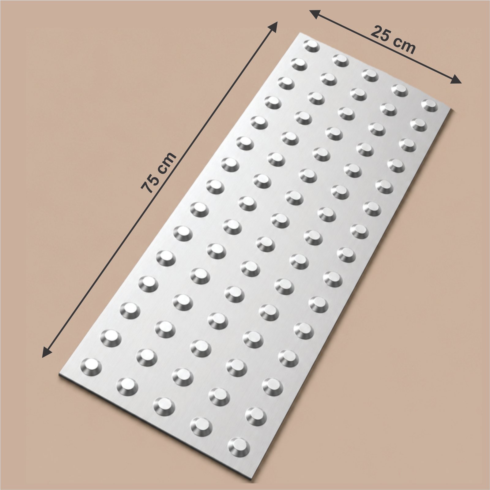 Miniatura 3 de Piso Tátil Alerta Inox Em Placa 25x75 Cm 