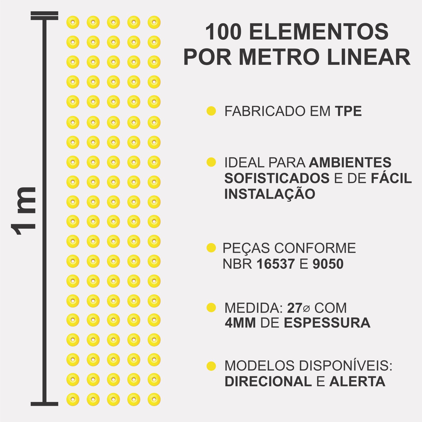 Miniatura 4 de Elemento Tátil Alerta 27mm Colorido Amarelo Parafusado
