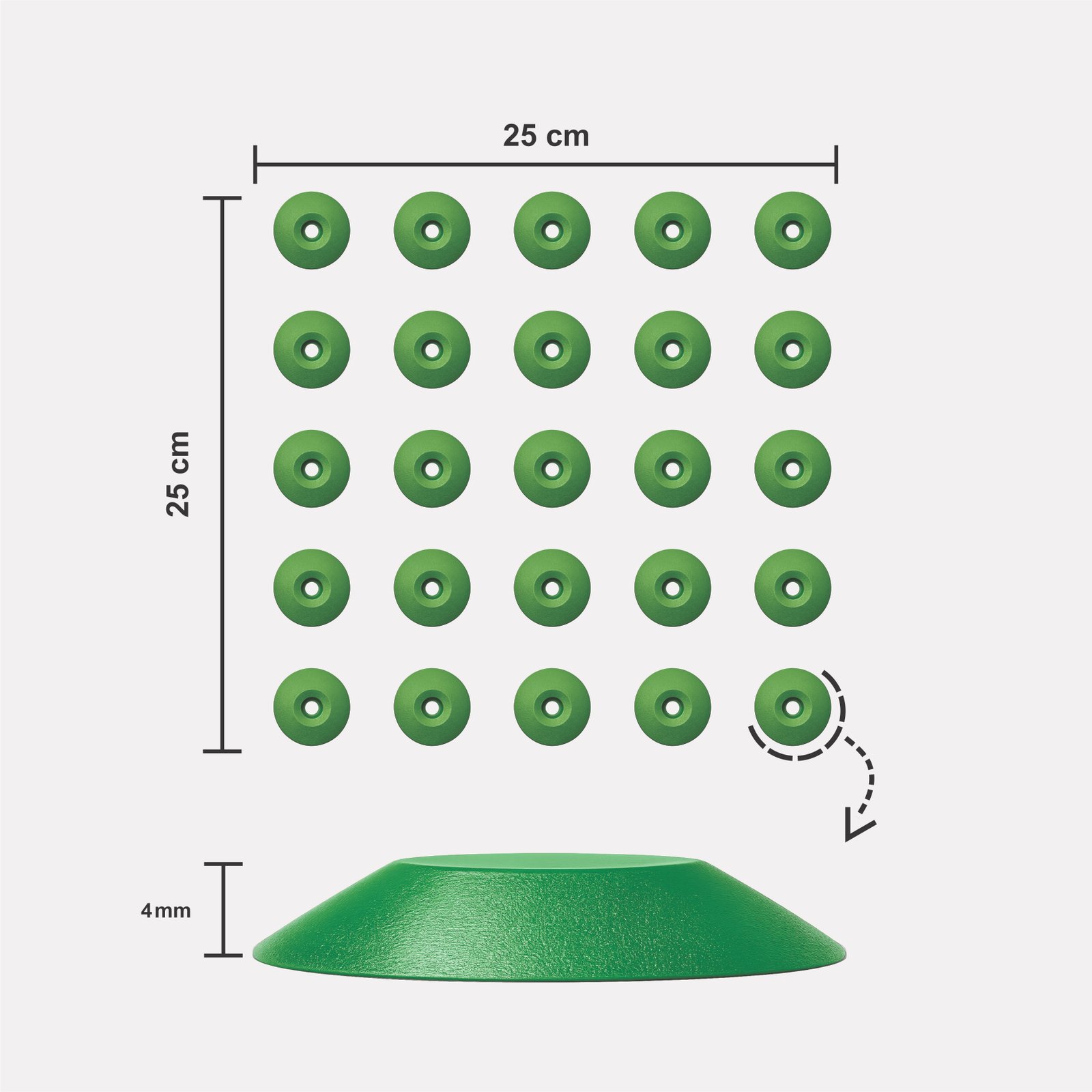 Miniatura 2 de Elemento Tátil Alerta 27mm Colorido Verde Parafusado