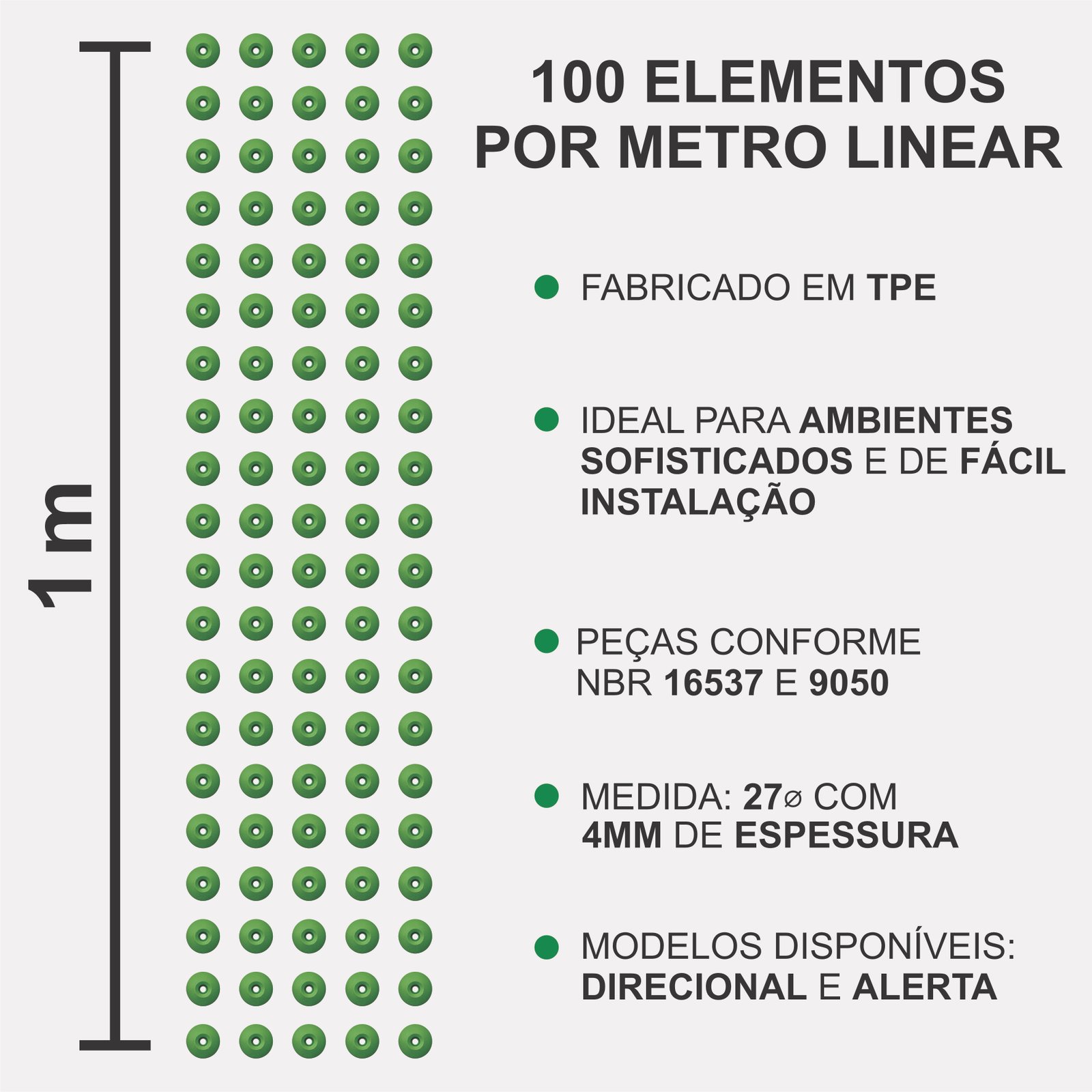 Miniatura 3 de Elemento Tátil Alerta 27mm Colorido Verde Parafusado