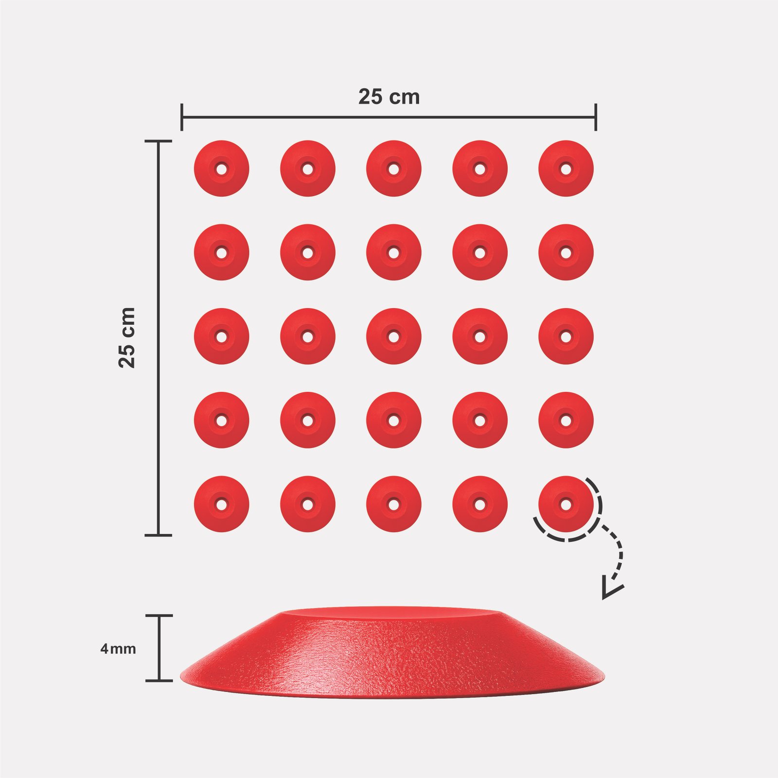 Miniatura 2 de Elemento Tátil Alerta 27mm Colorido Vermelho Parafusado