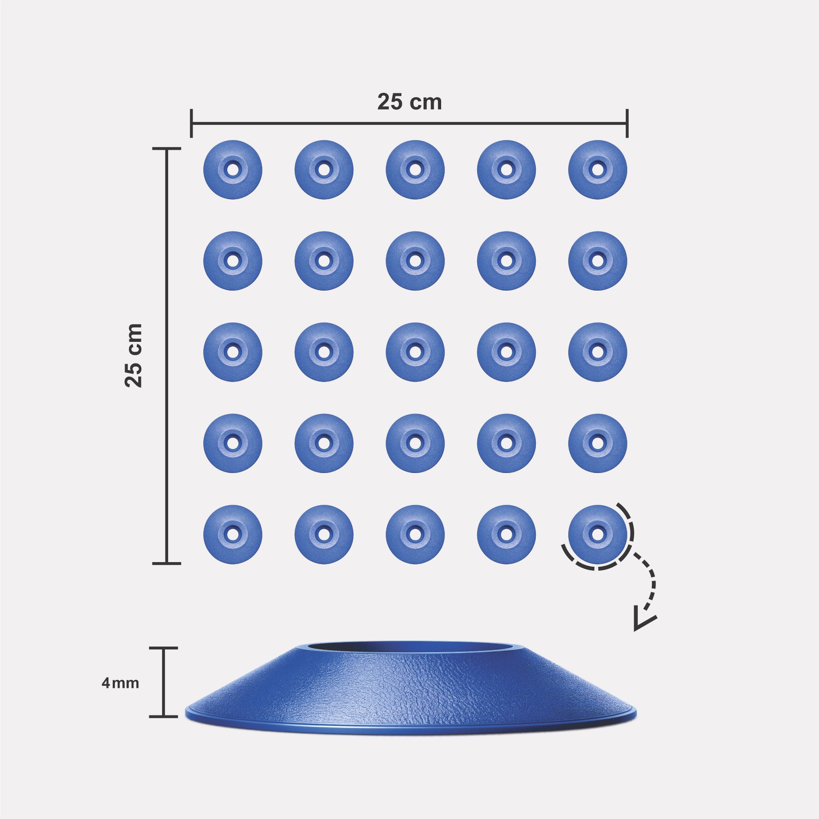 Miniatura 2 de Elemento Tátil Alerta 27mm Colorido Azul Parafusado