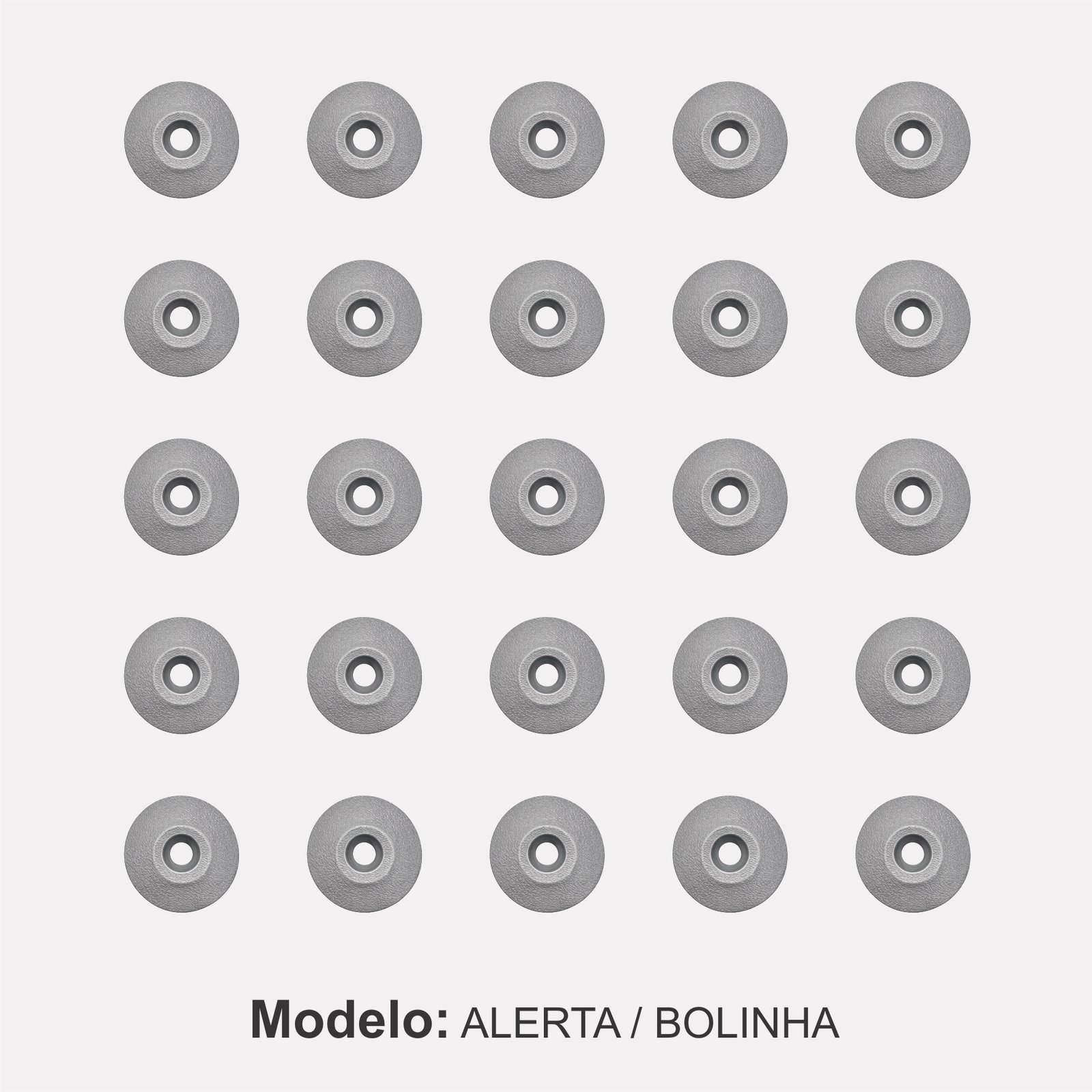 Miniatura 4 de Elemento Tátil Alerta 27mm Colorido Cinza Parafusado