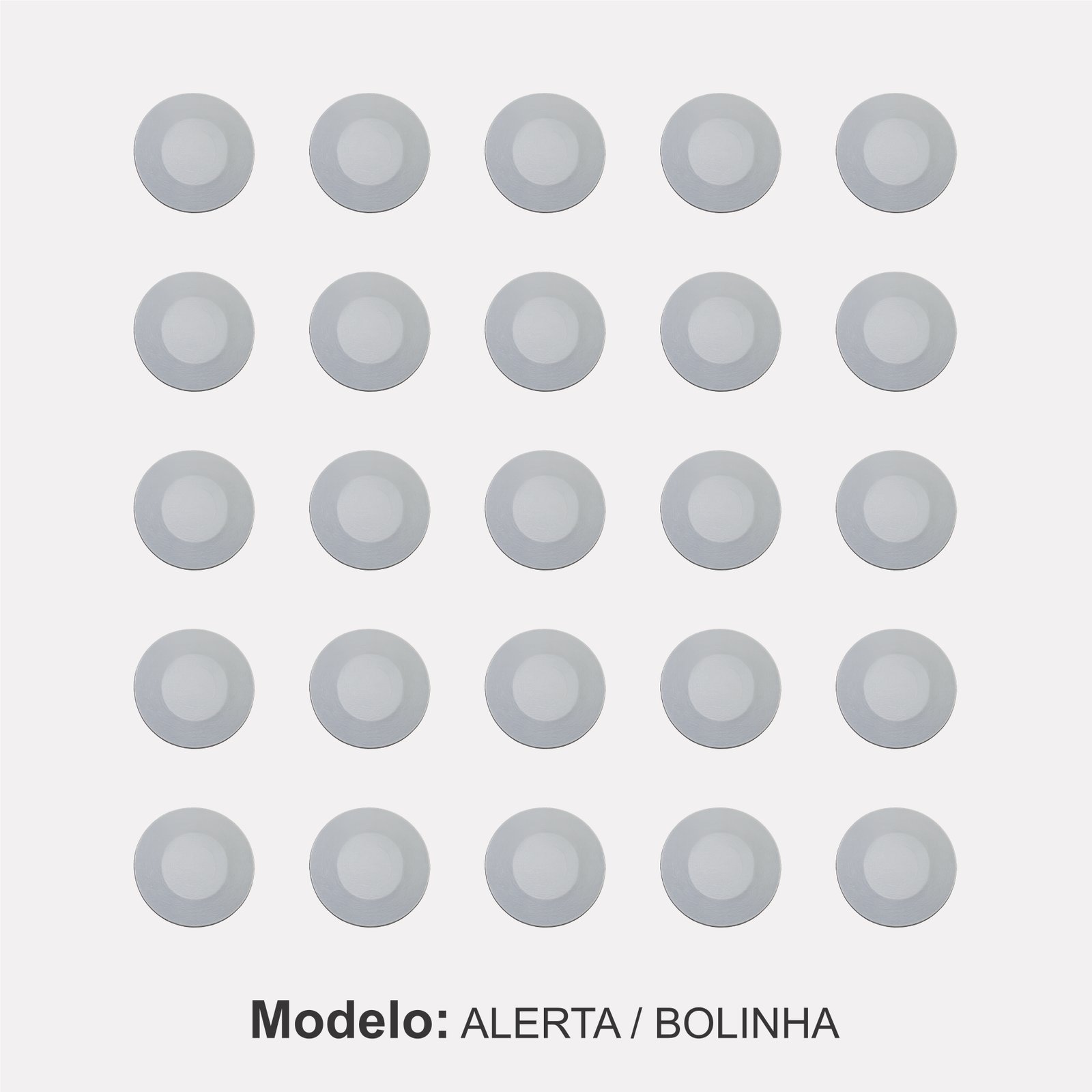 Miniatura 4 de Elemento Tátil Alerta 27mm Colorido Cinza Adesivado