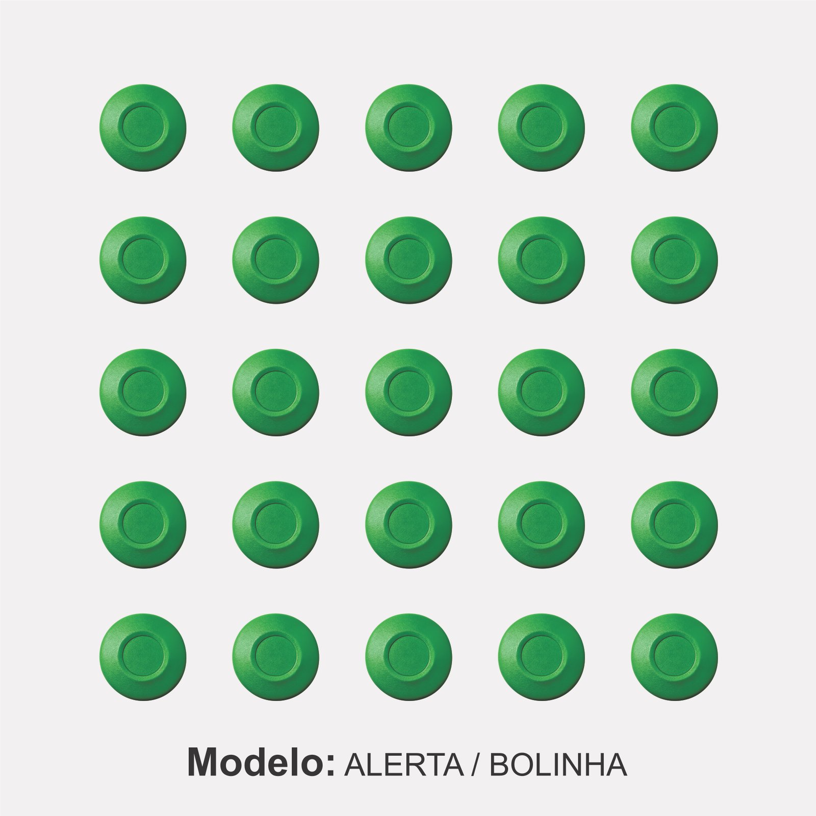 Miniatura 4 de Elemento Tátil Alerta 27mm Colorido Verde Adesivado