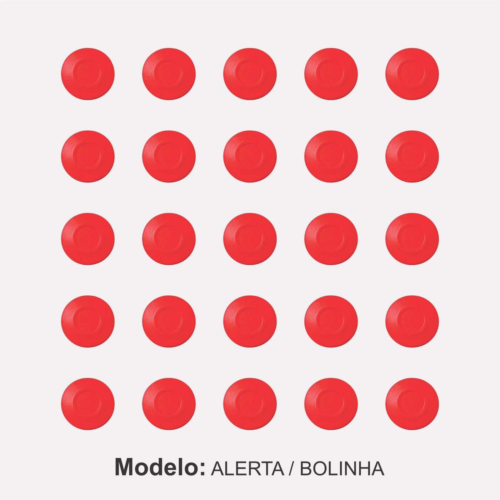 Miniatura 4 de Elemento Tátil Alerta 27mm Colorido Vermelho Adesivado
