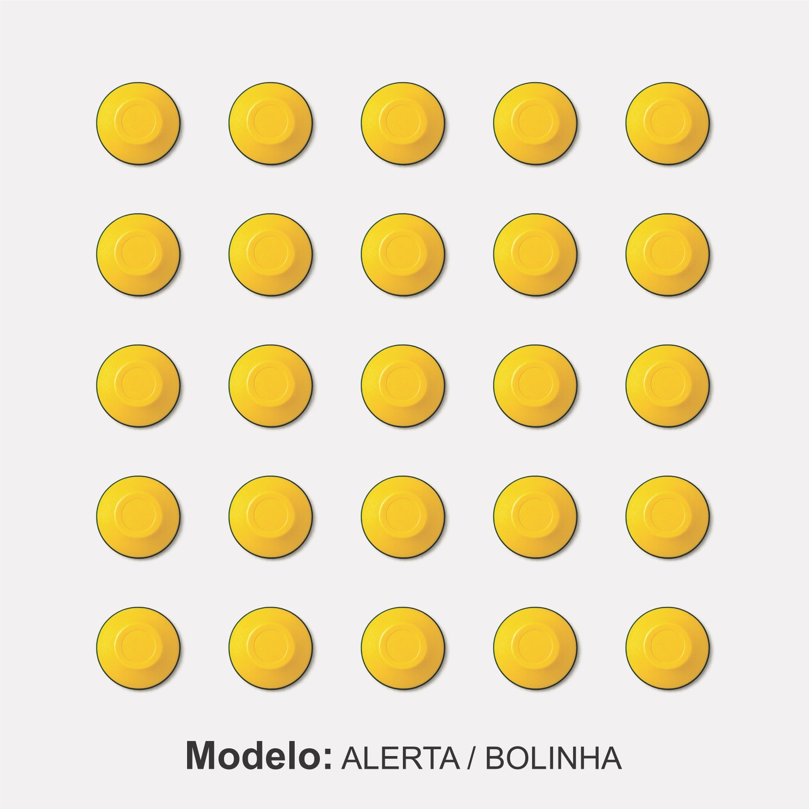 Miniatura 4 de Elemento Tátil Alerta 27mm Colorido Amarelo Adesivado