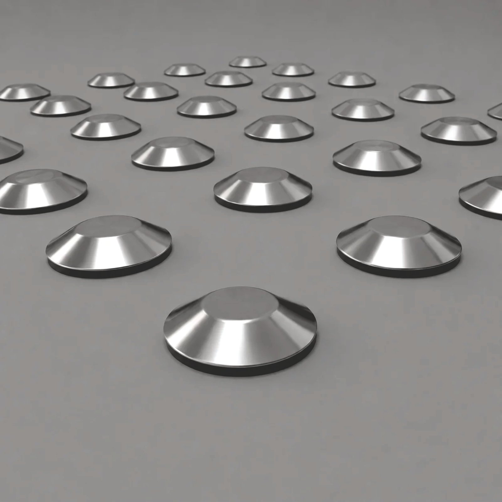 Miniatura 7 de Elemento Tátil Alerta 28mm Inox 304 Liso Adesivado 