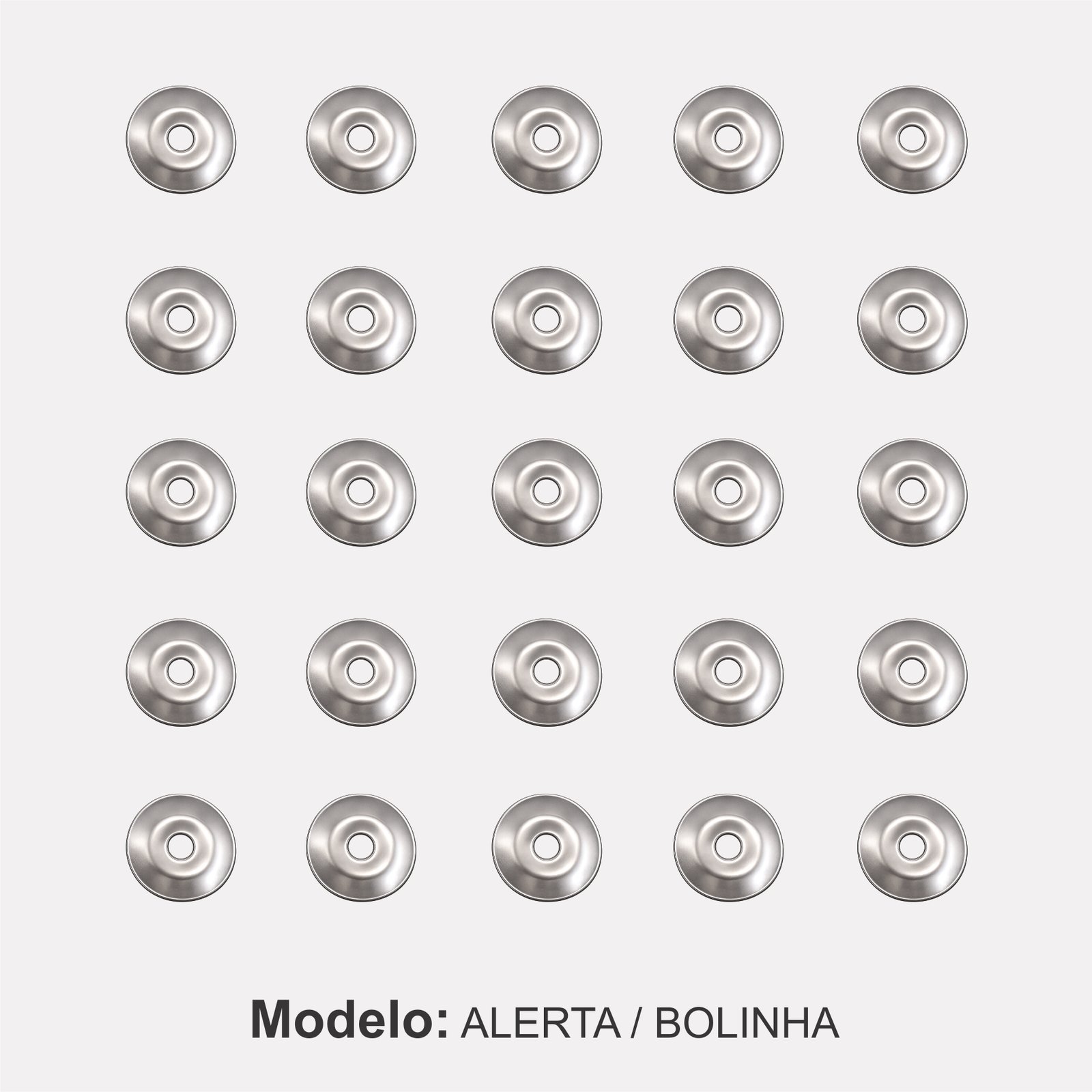 Miniatura 4 de Elemento Tátil Alerta 28mm Inox 304 Liso Parafusado