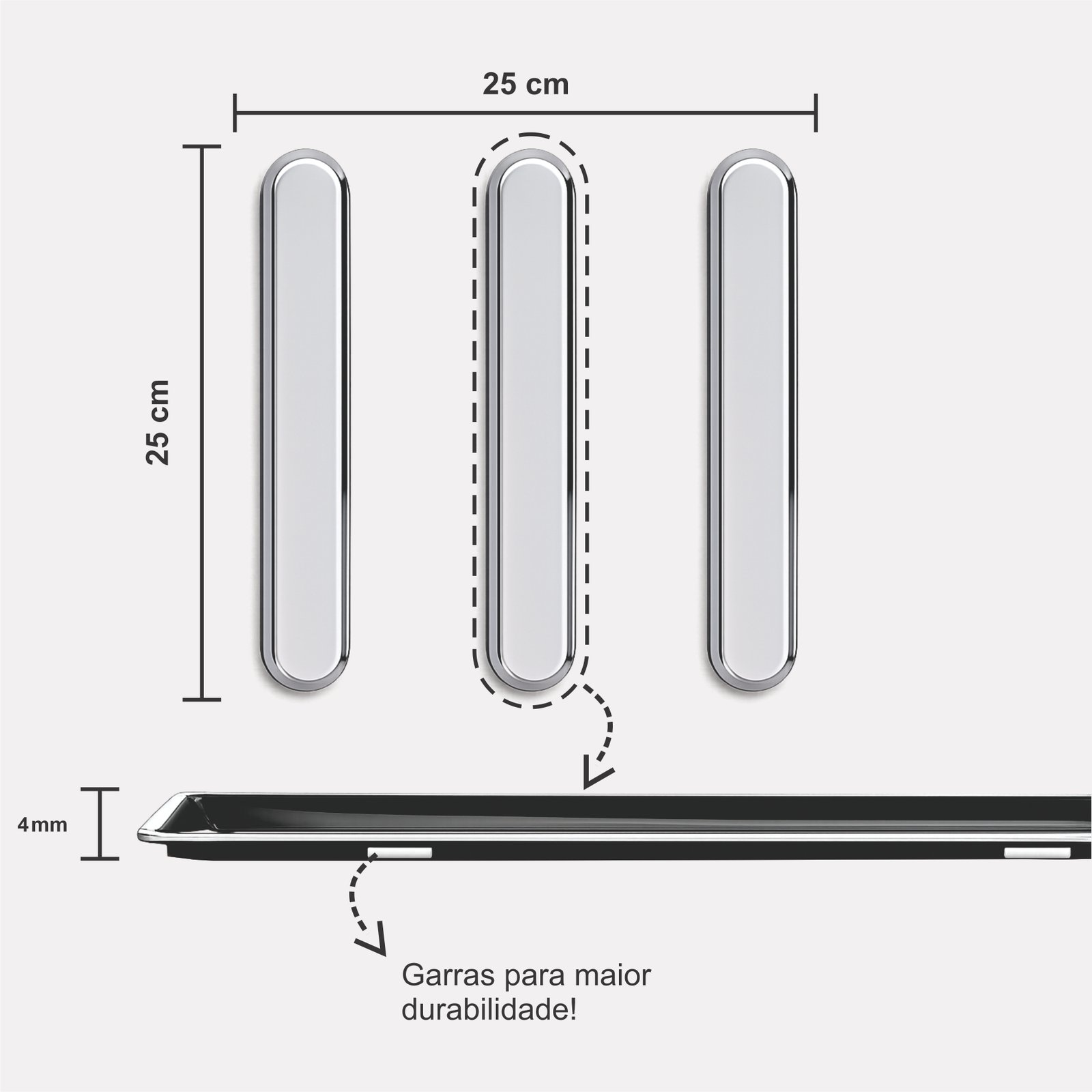 Miniatura 2 de Elemento Tátil Direcional Inox Sem Adesivo