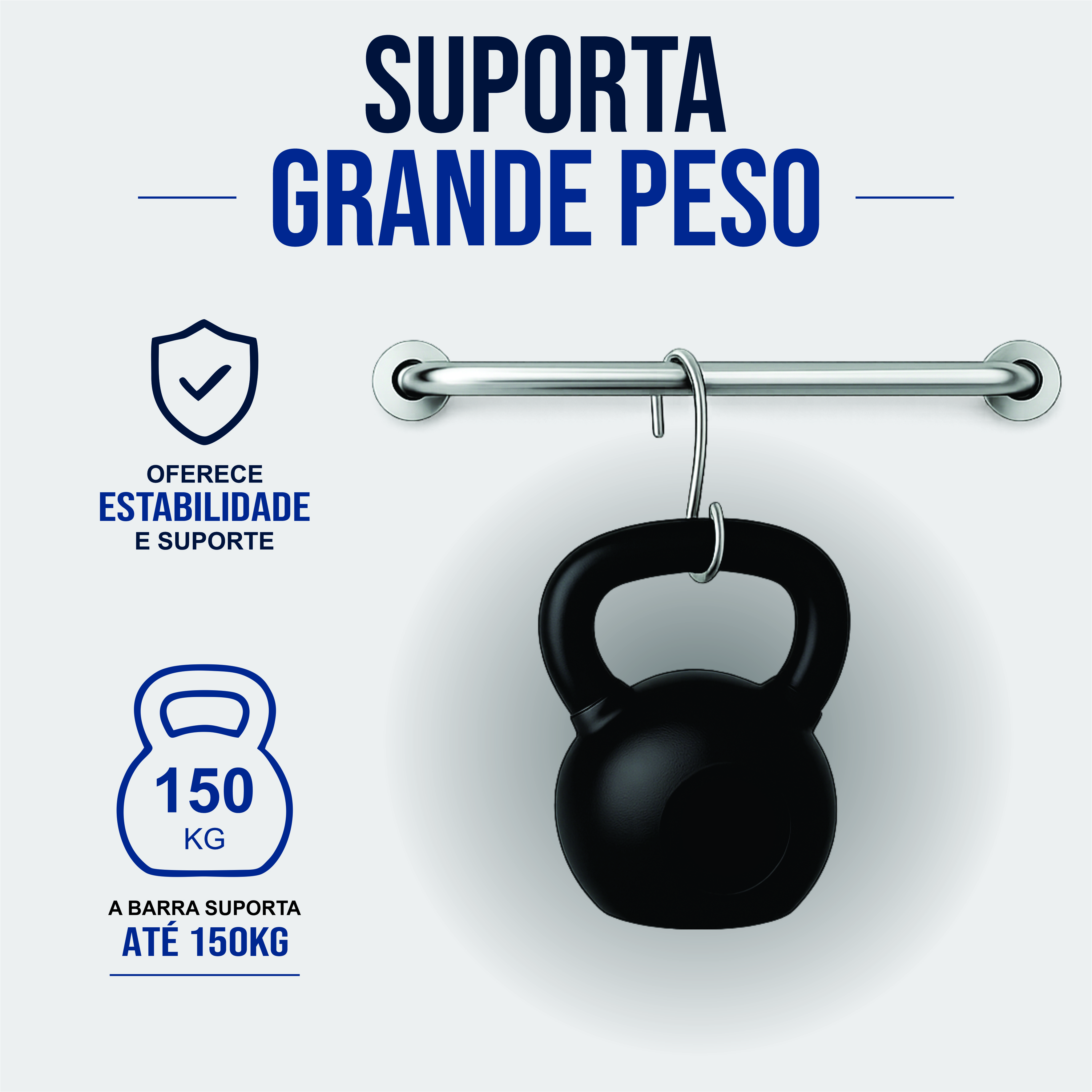 Miniatura 5 de Barra Apoio Reta 50 cm - INOX 304